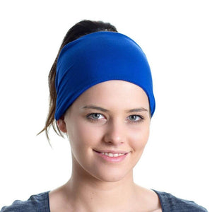 Front view of women wearing wide bamboo headband