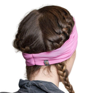 Back view of light pink bamboo yoga band