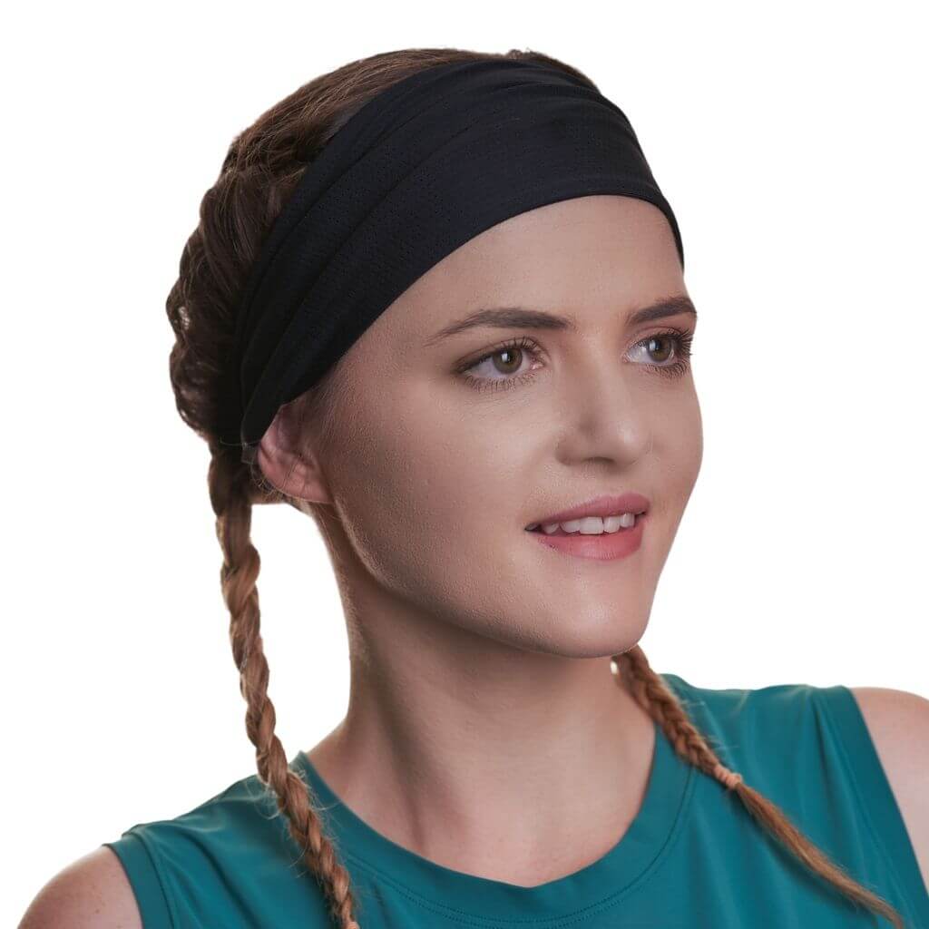 Black Nonslip Yoga Headband Running Headband Black Germ Resistant
